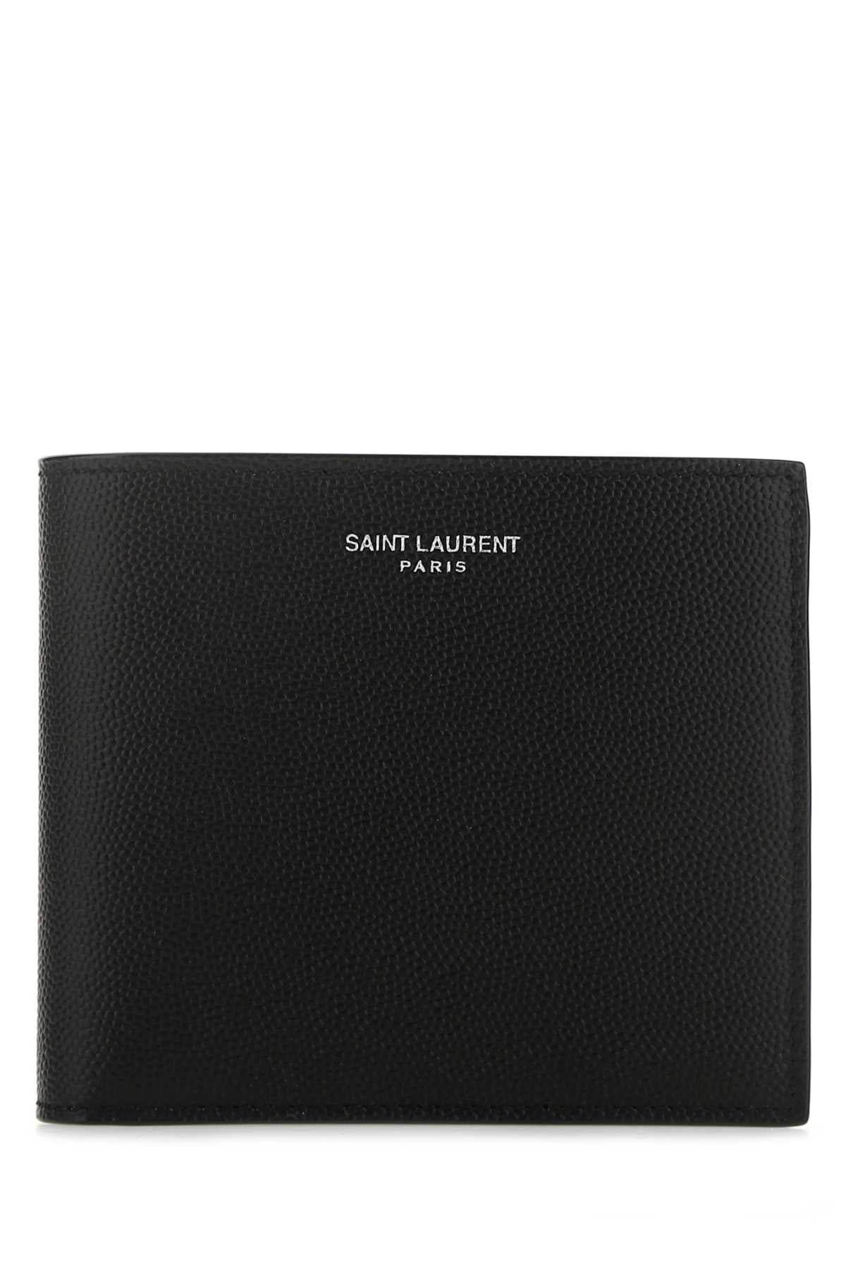 Saint Laurent Calfskin Leather Wallet — Black Exterior: Calf