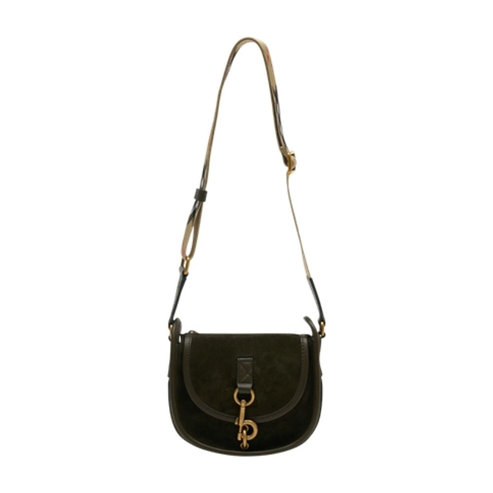 Burberry B Clip Crossbody Bag — Green Calfskin