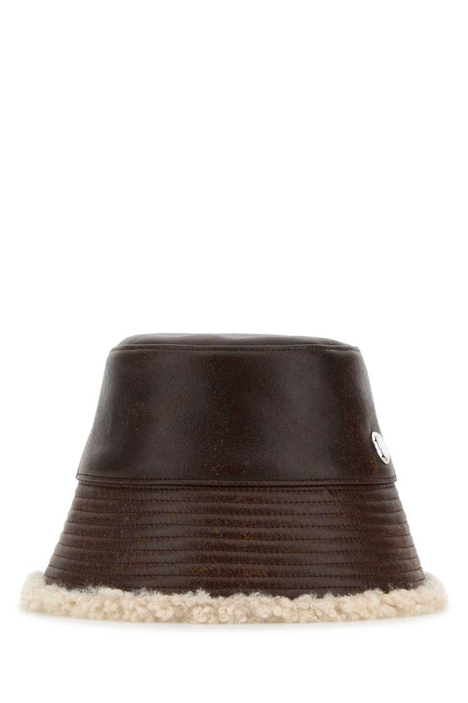 Stella Mccartney Bucket Brushed Nylon & Sherpa Hat — Brown