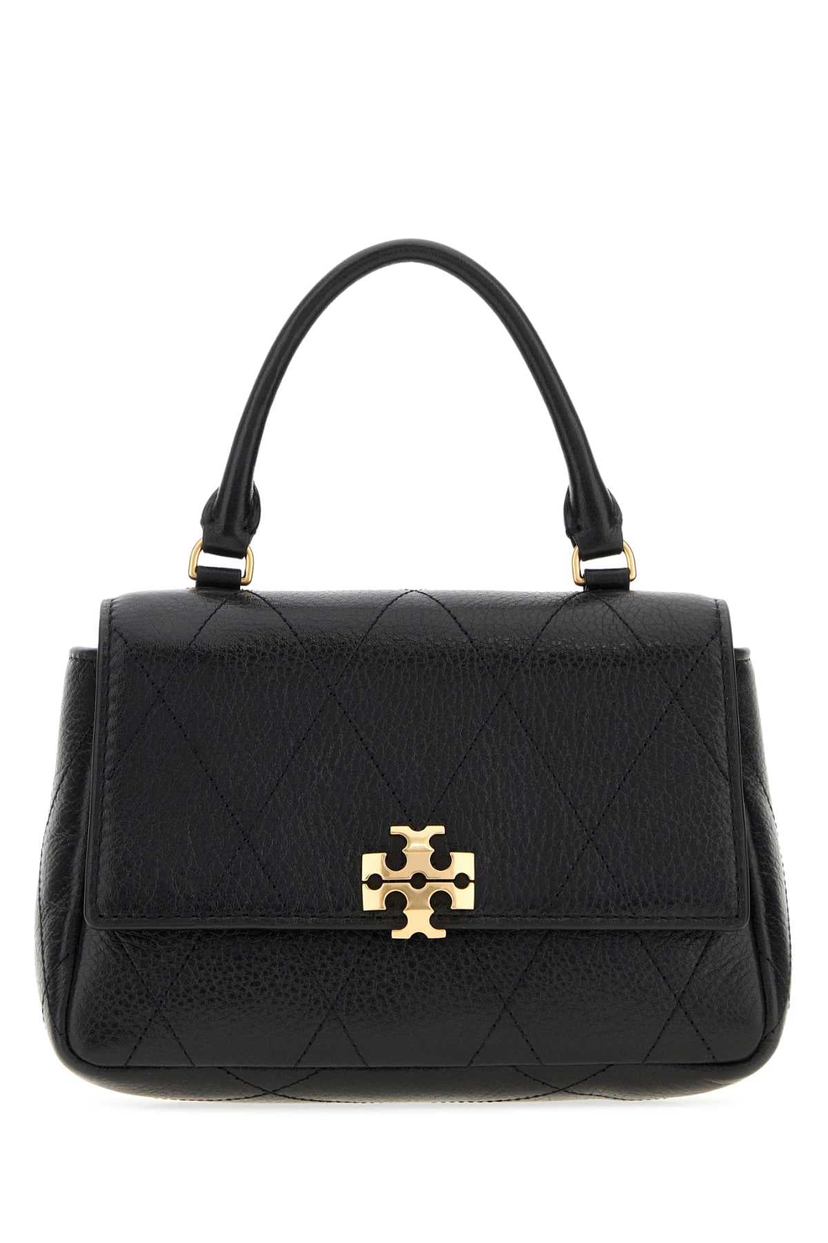 Tory Burch Quilted Top Handle Bag — Black