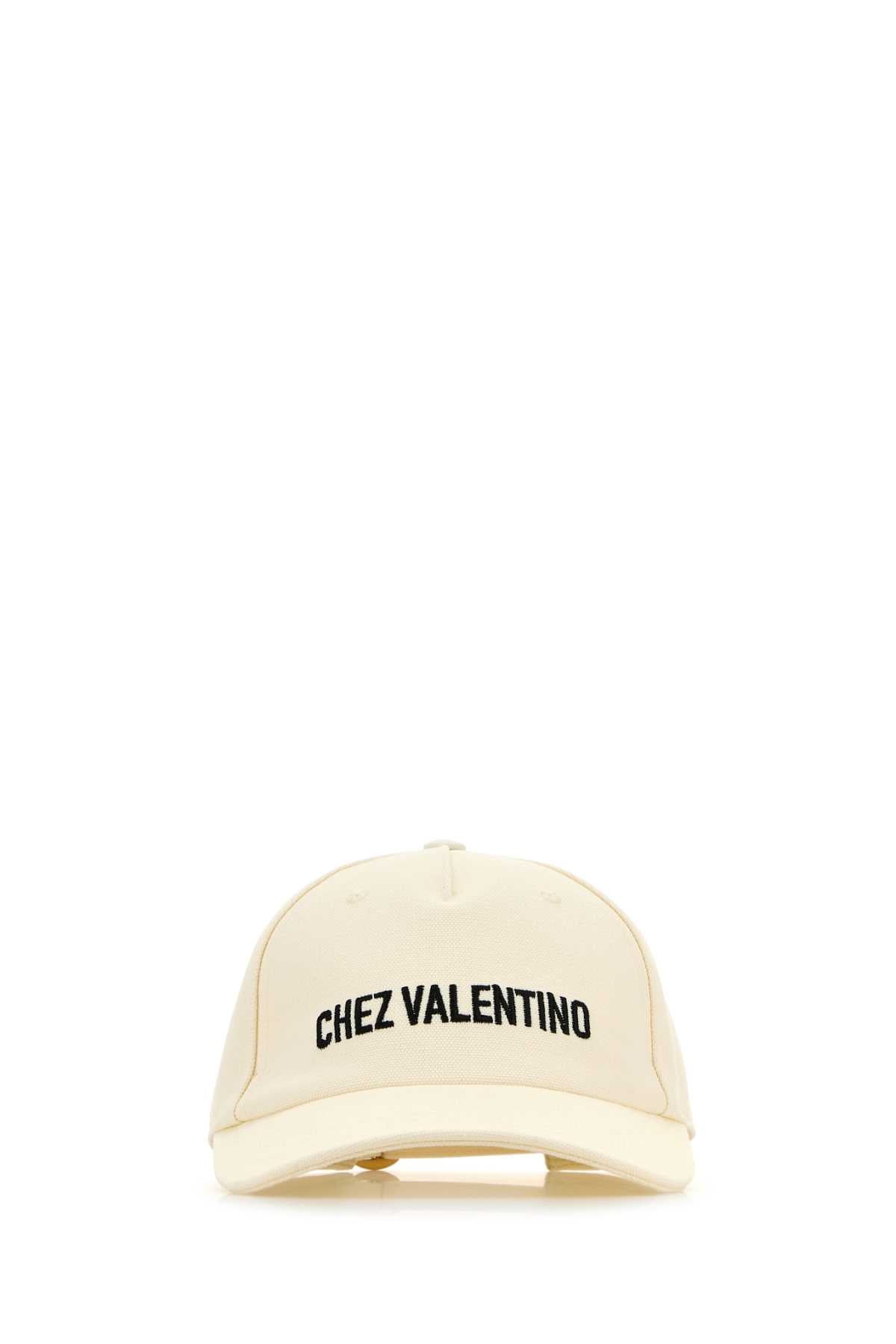 Valentino Garavani 6y2hda41fvh Logo-Embroidered Baseball Cap — Beige Caps