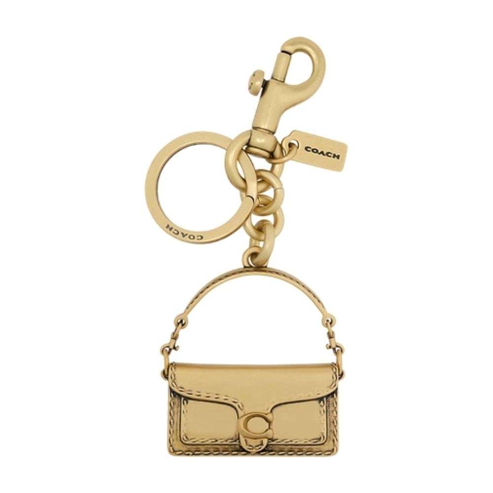 Coach Tabby Key Charm — Beige Resin Wallet