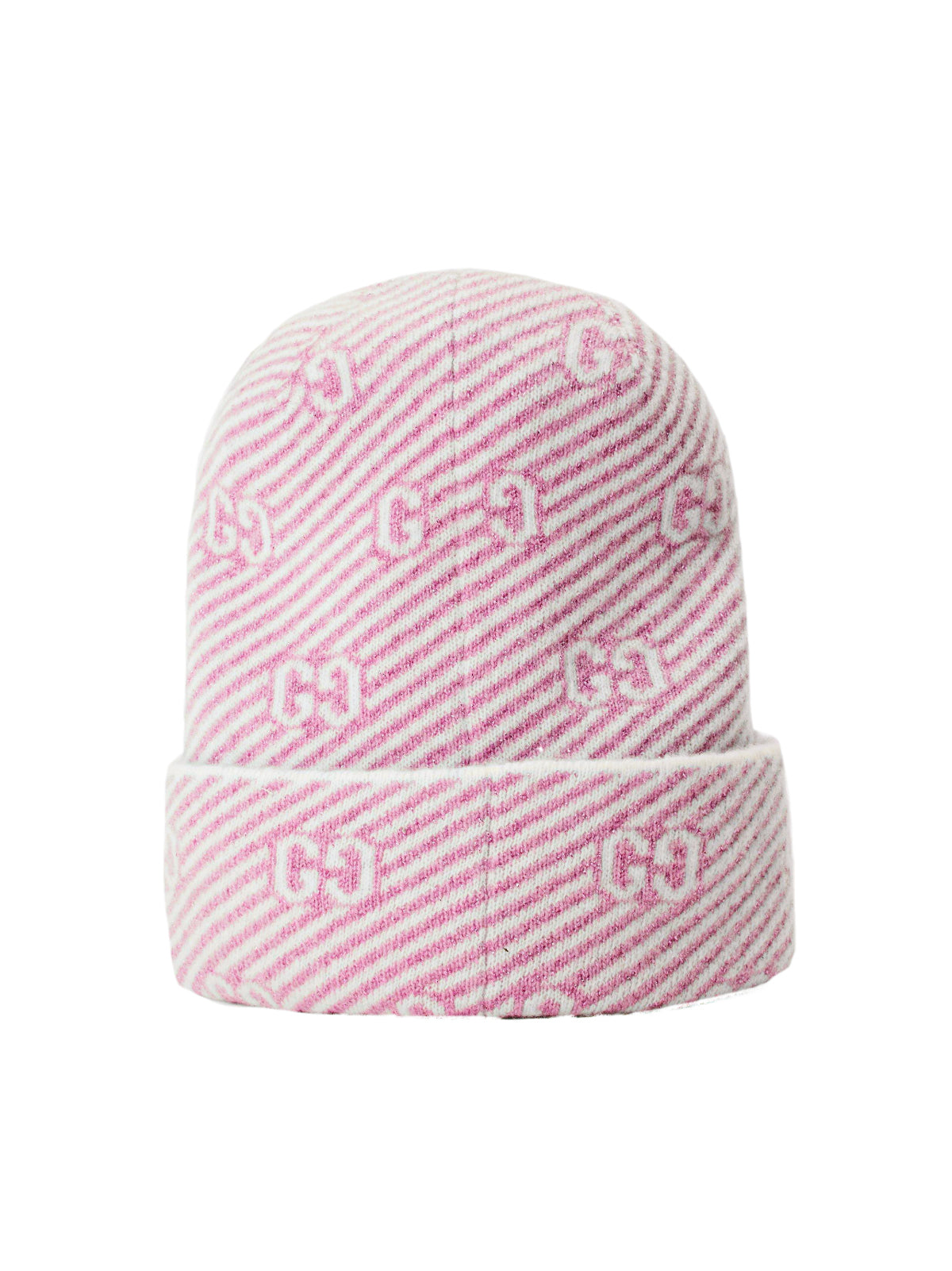 Gucci 6777943gae45878 Gg Monogram Beanie — Pink Cashmere Beanies