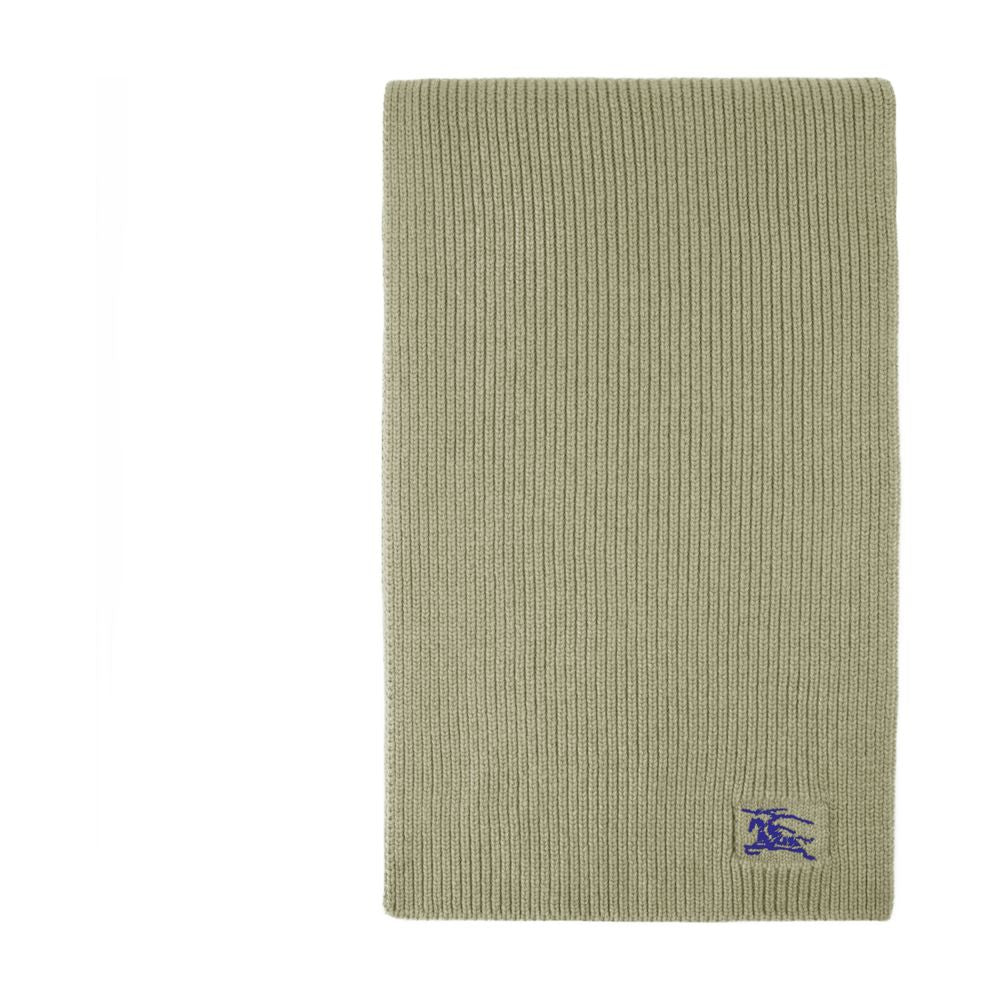 Burberry Mu Ribbed Scarf — Beige Wool Scarfs