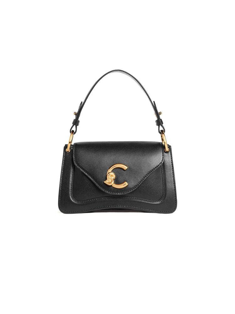 Coccinelle Top Handle Bag — Black Calf Split