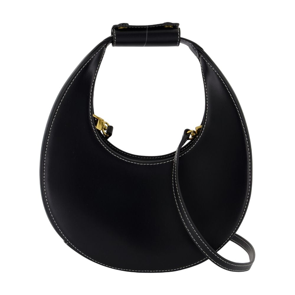 Staud Crescent Moon Calfskin Leather Mini Bag — Black