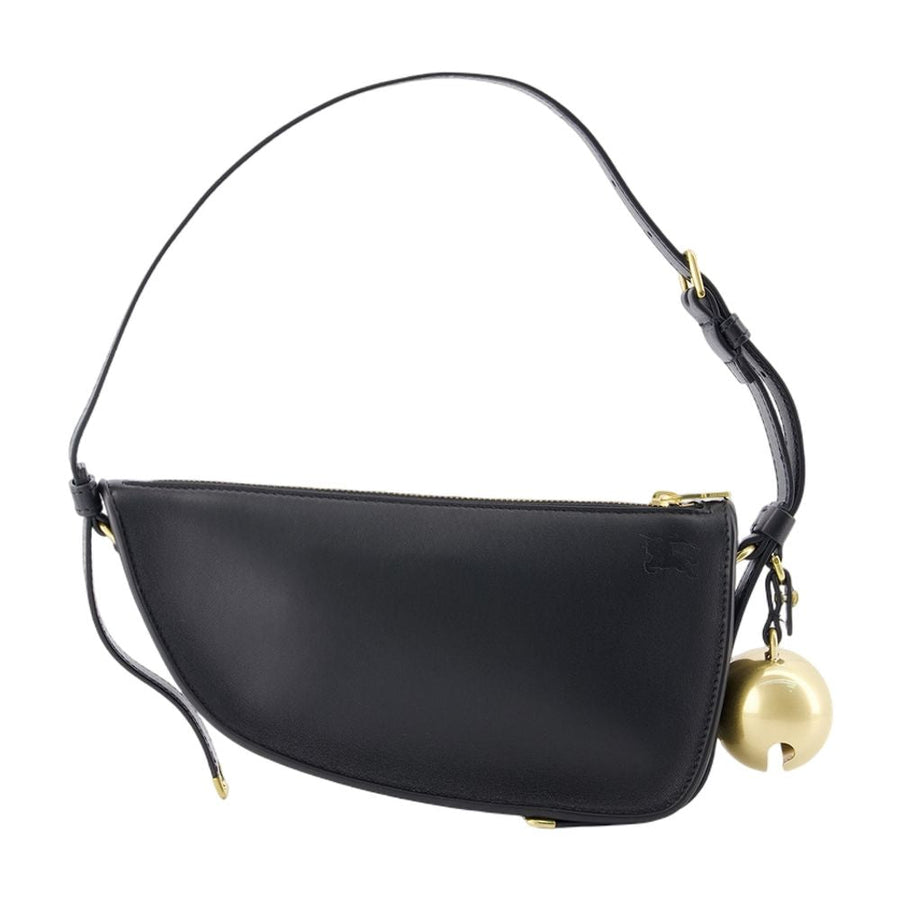 Burberry Shield Sling Shoulder Bag — Black Lambskin