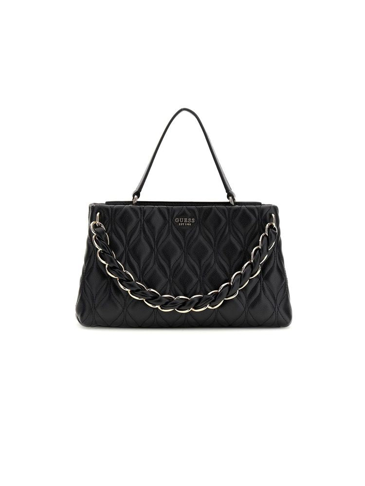 Guess Quilted Polyurethane Shoulder Bag — Black