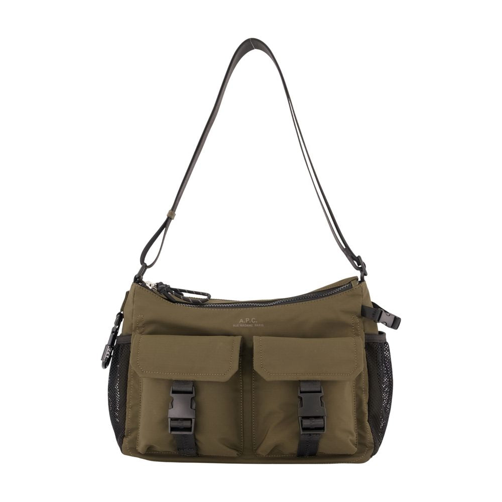 A.p.c. Trek Shopper Shoulder Bag — Khaki Nylon