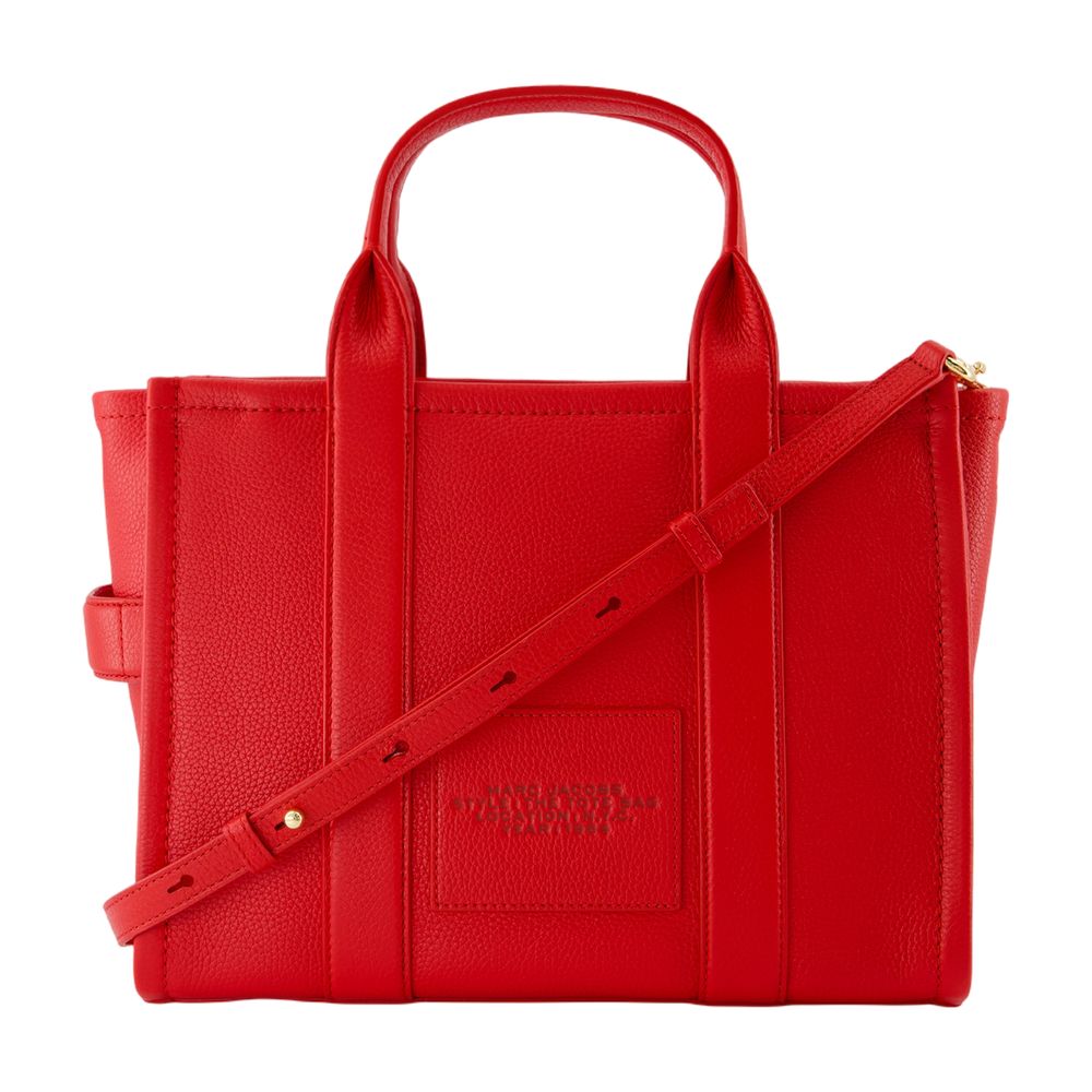 Marc Jacobs Structured Cowhide Tote Bag — Red