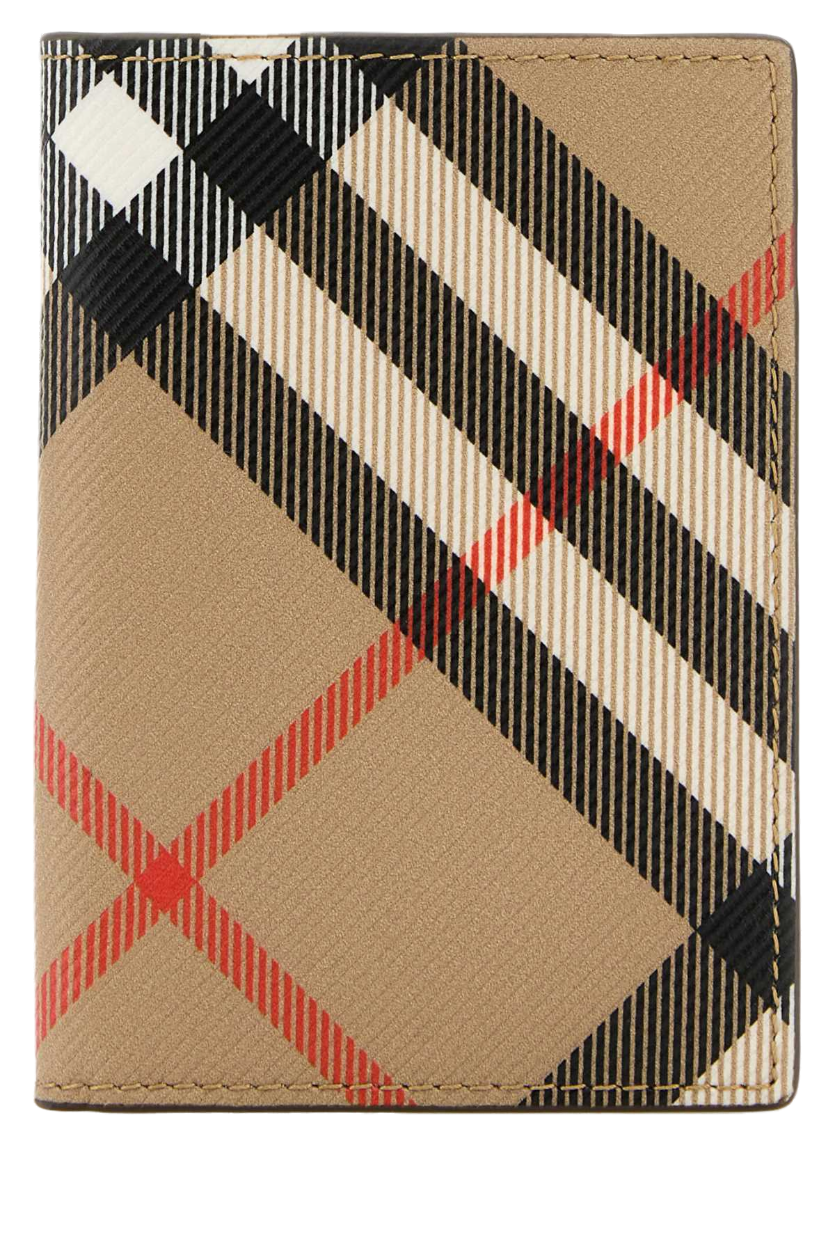 Burberry Bateman Card Case — Beige Polyurethane Polyester Cotton Wallet