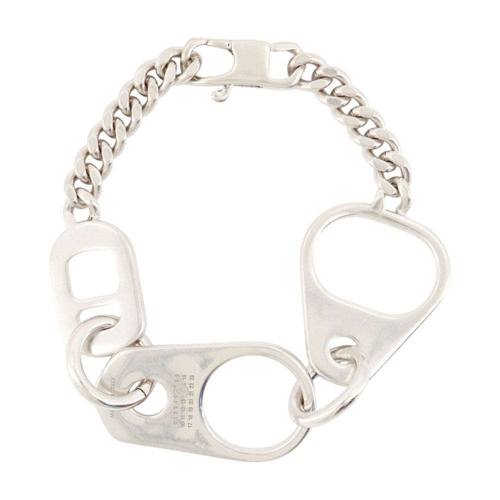 Mm6 Maison Margiela Closure Bracelet — Silver Metal Bracelets