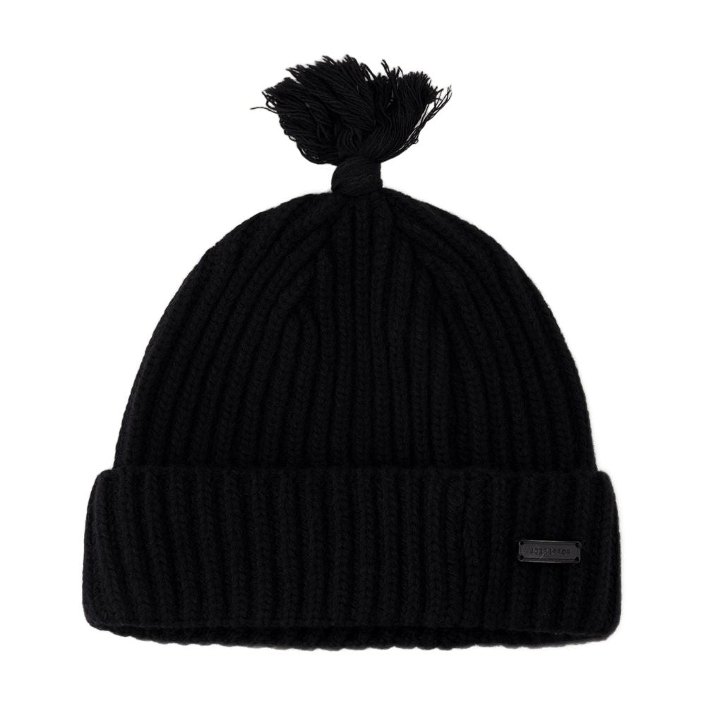 Ader Error Bmadfwhw0505bk Ribbed Wool Beanie — Black Beanies