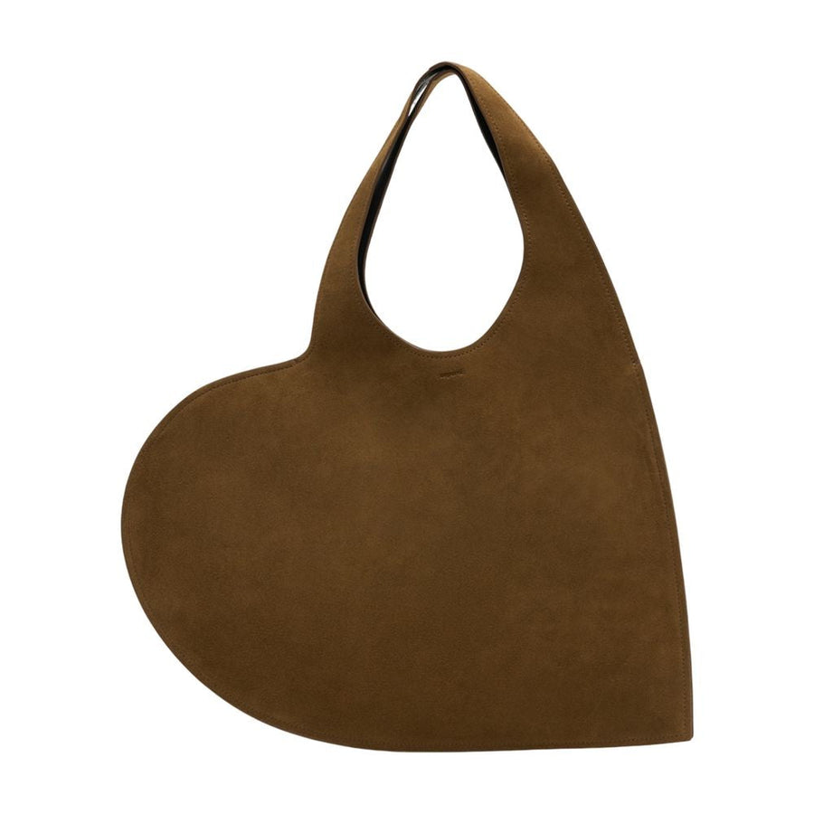 Coperni Double Heart Shoulder Bag — Brown Calfskin