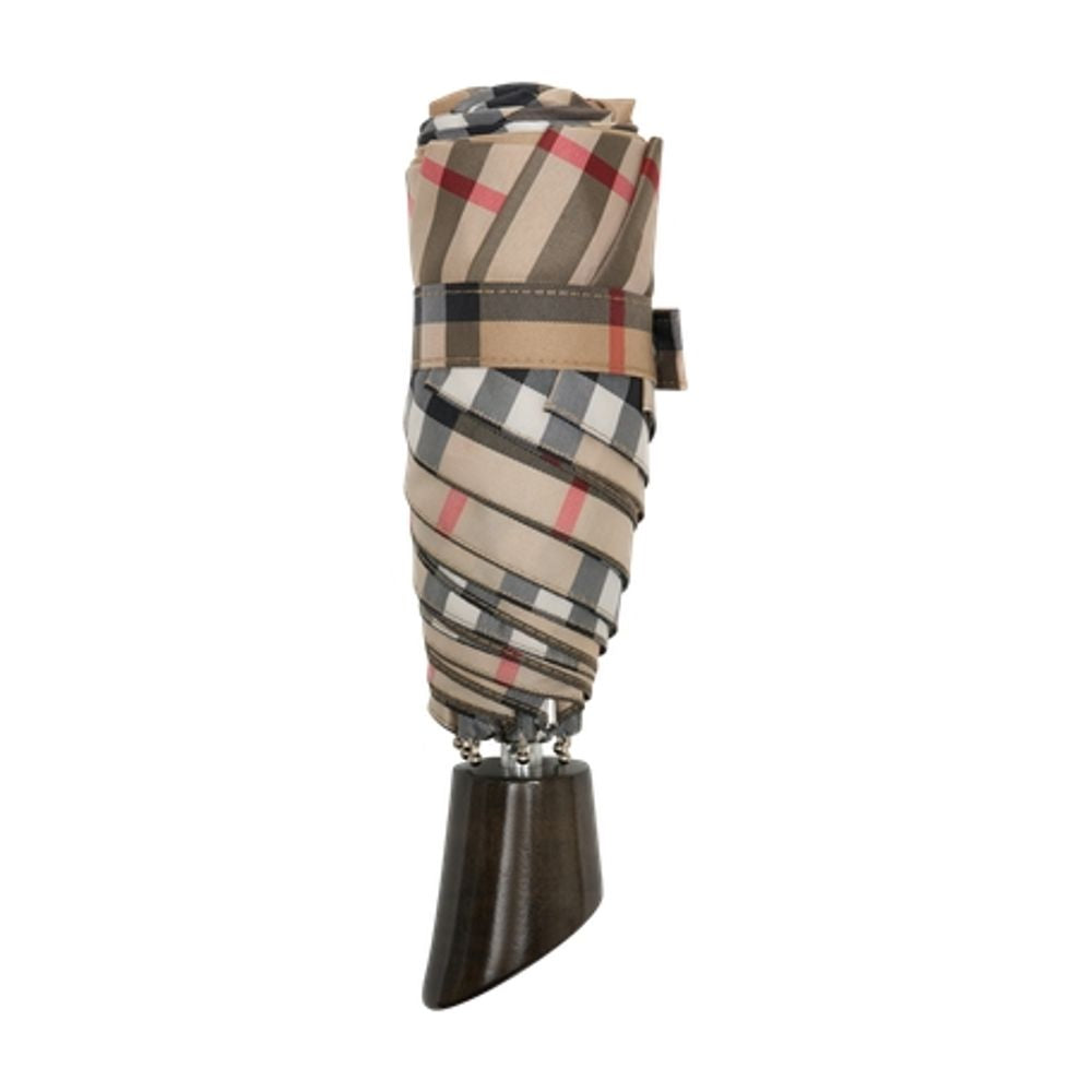 Burberry 8122036-B9368 Check Compact Umbrella — Beige Synthetic Baseball Caps