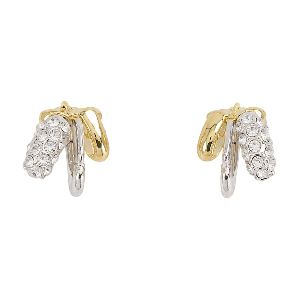 Simone Rocha Stacked Rhinestone Earrings — Silver Metal