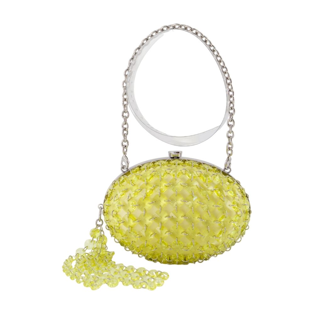 Self-Portrait Crystal-Embellished Clutch — Yellow Synthetic