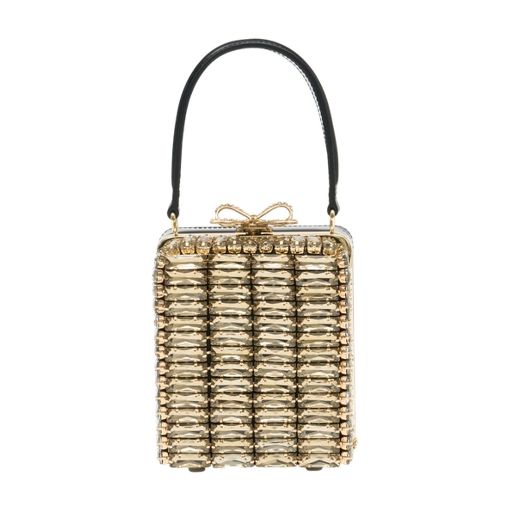 Self-Portrait Metal Woven Mini Bag — Gold