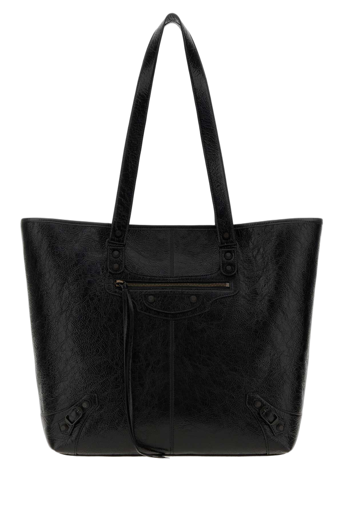 Balenciaga Textured Lamb Leather Tote Bag — Black