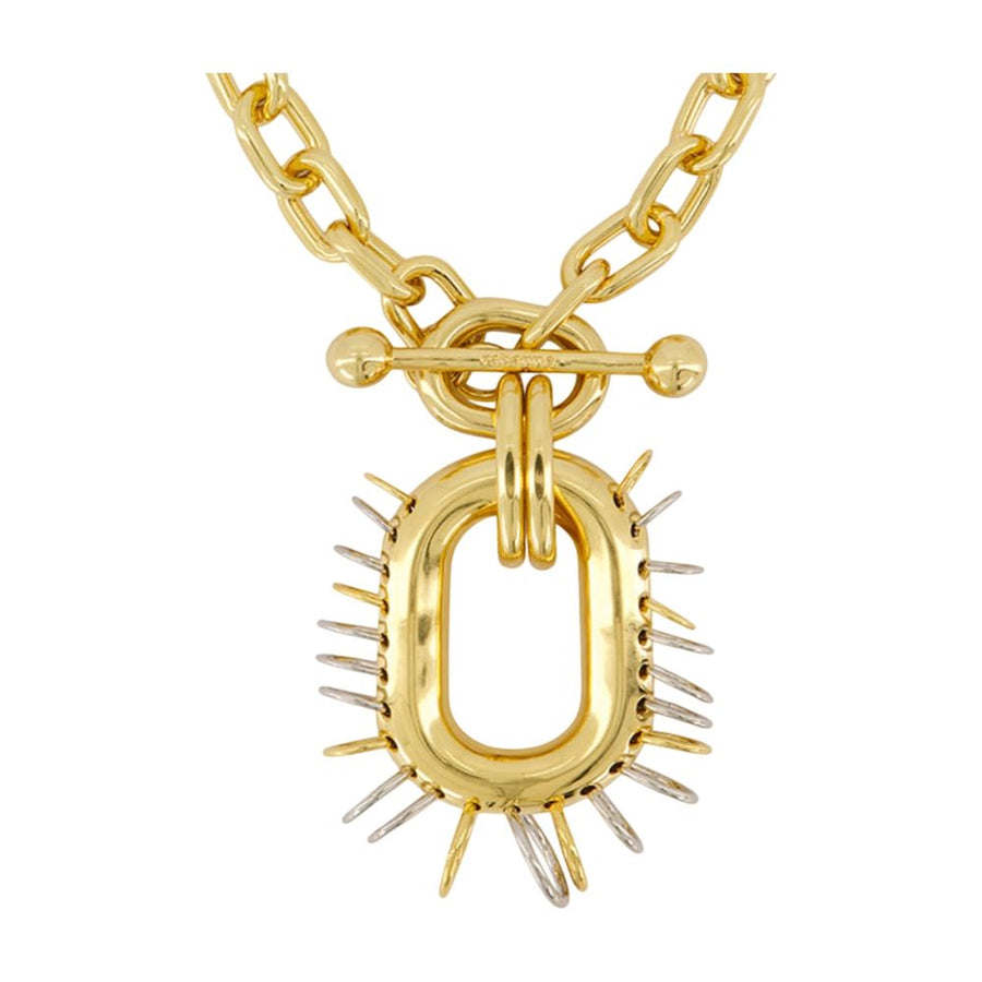 Rabanne Spike Pendant Chain Necklace — Gold Metal Necklaces