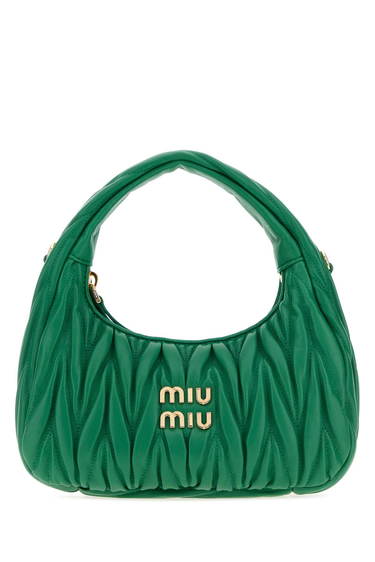 Miu Miu Quilted Nappa Leather Shoulder Bag — Green Agnello