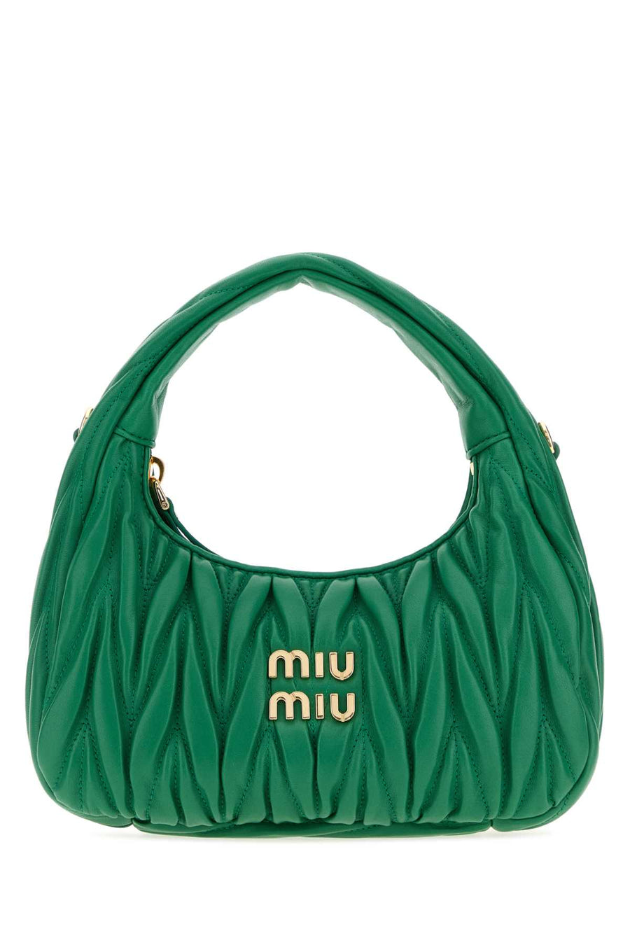 Miu Miu Quilted Nappa Leather Shoulder Bag — Green Agnello