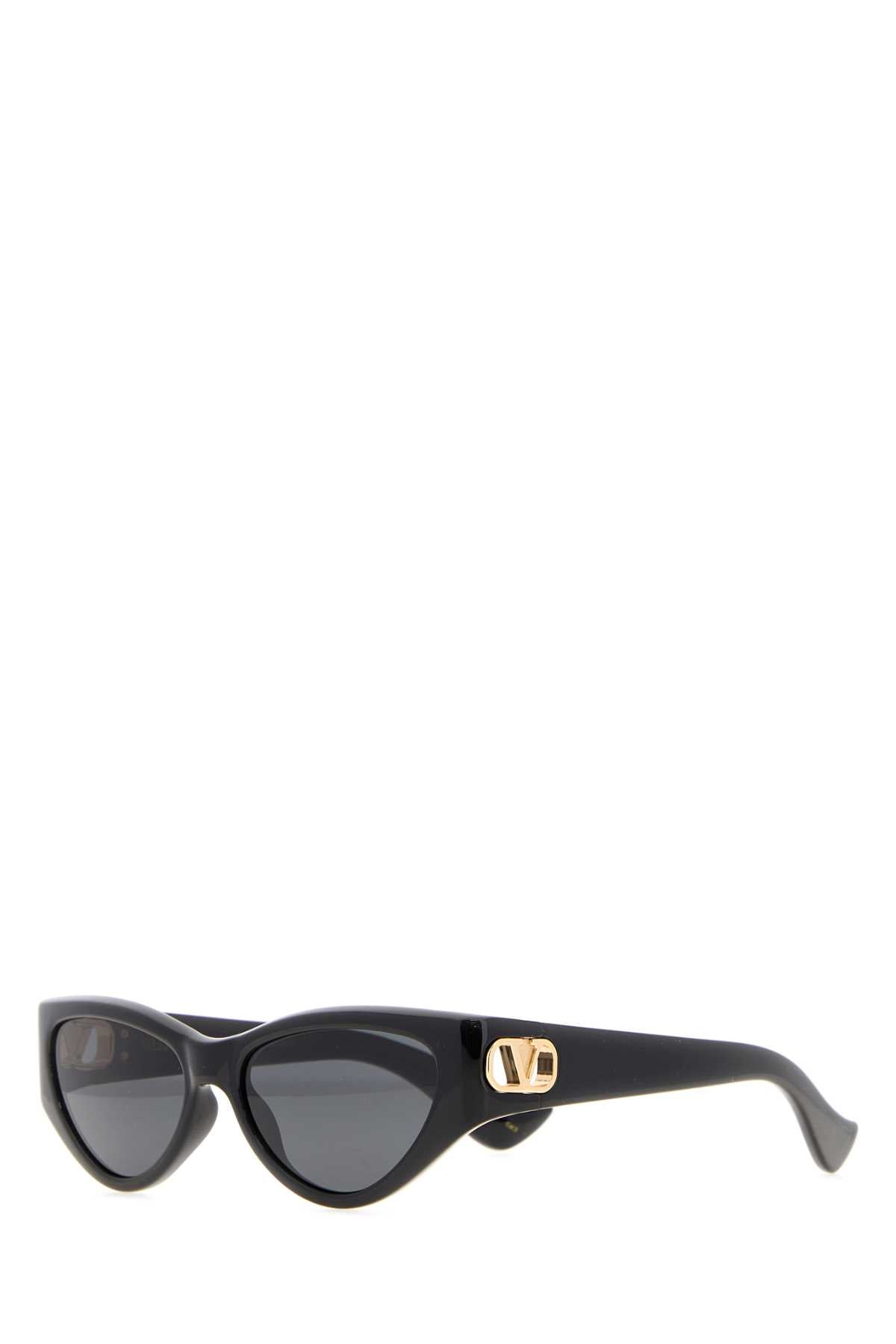 Valentino Garavani Sunglass Acetate Cat-Eye Sunglasses — Black Exterior