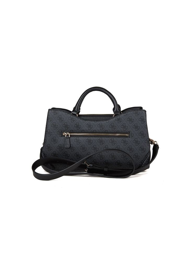 Guess Logo-Jacquard Polyurethane Shoulder Bag — Gray