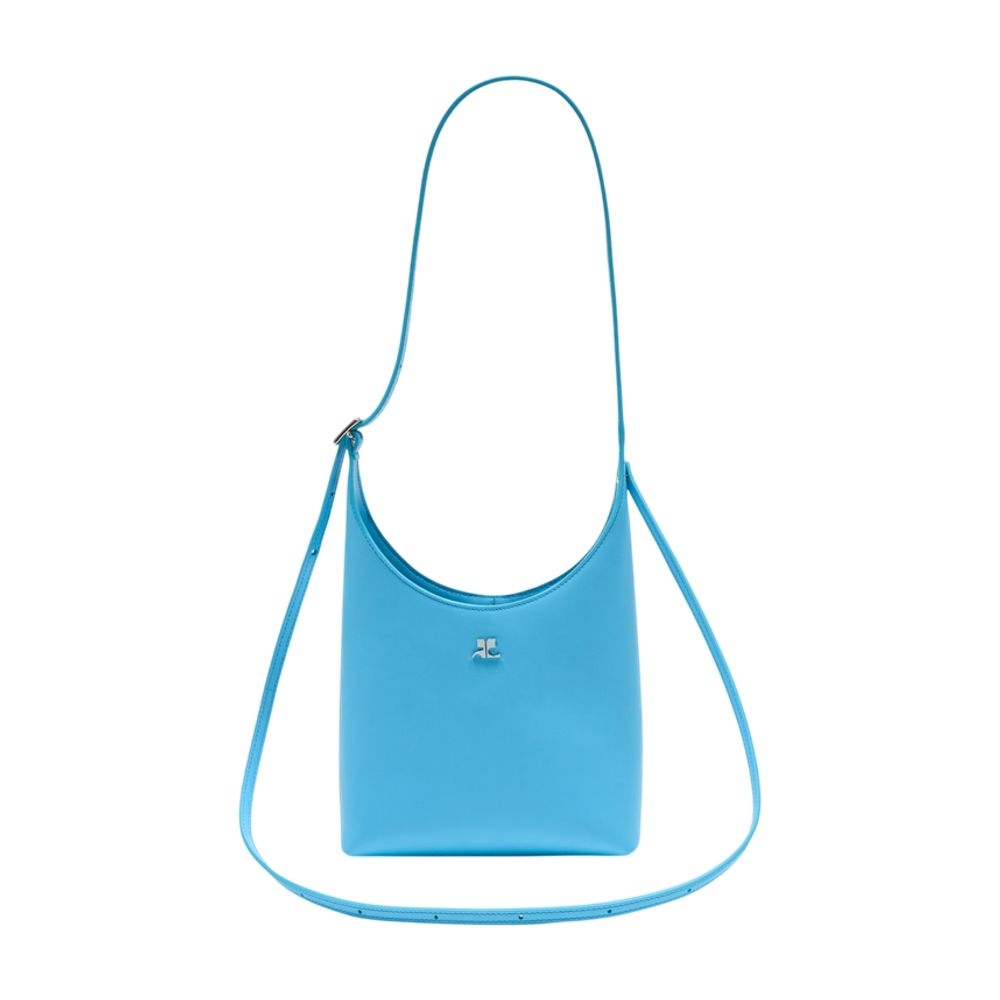 Courrèges Melt Shoulder Bag — Blue Calfskin