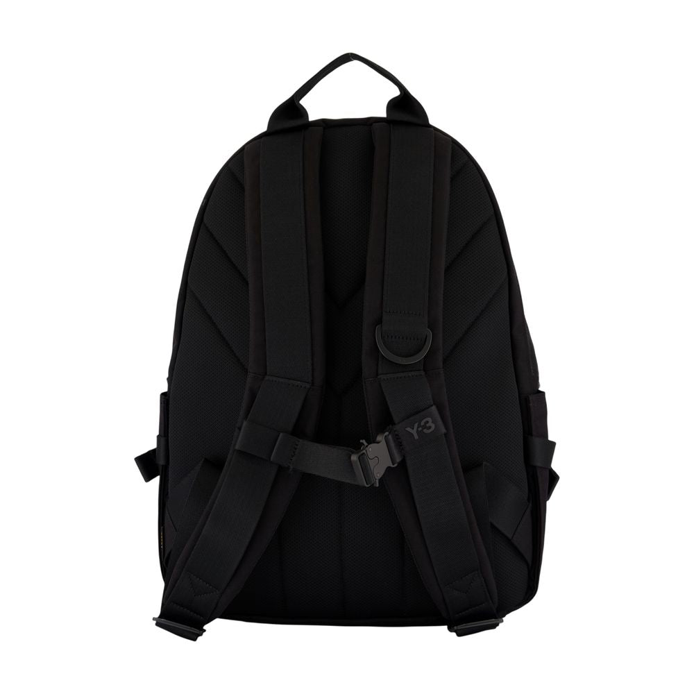 Y-3 Synthetic Sport-Inspired Backpack — Black