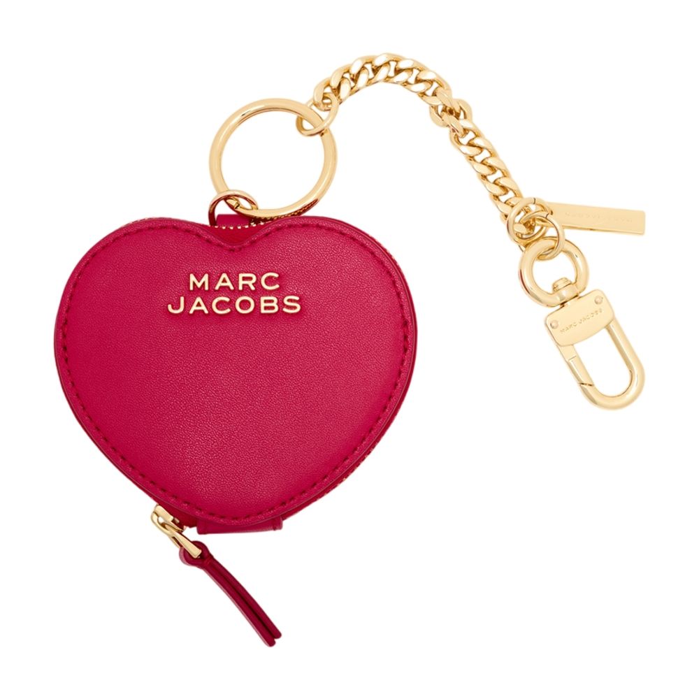 Marc Jacobs Heart-Shaped Leather Coin Purse — Pink Cowhide Purses