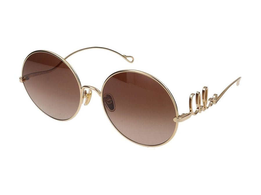 Chloé Ch0329s Round Metal Sunglasses — Gold