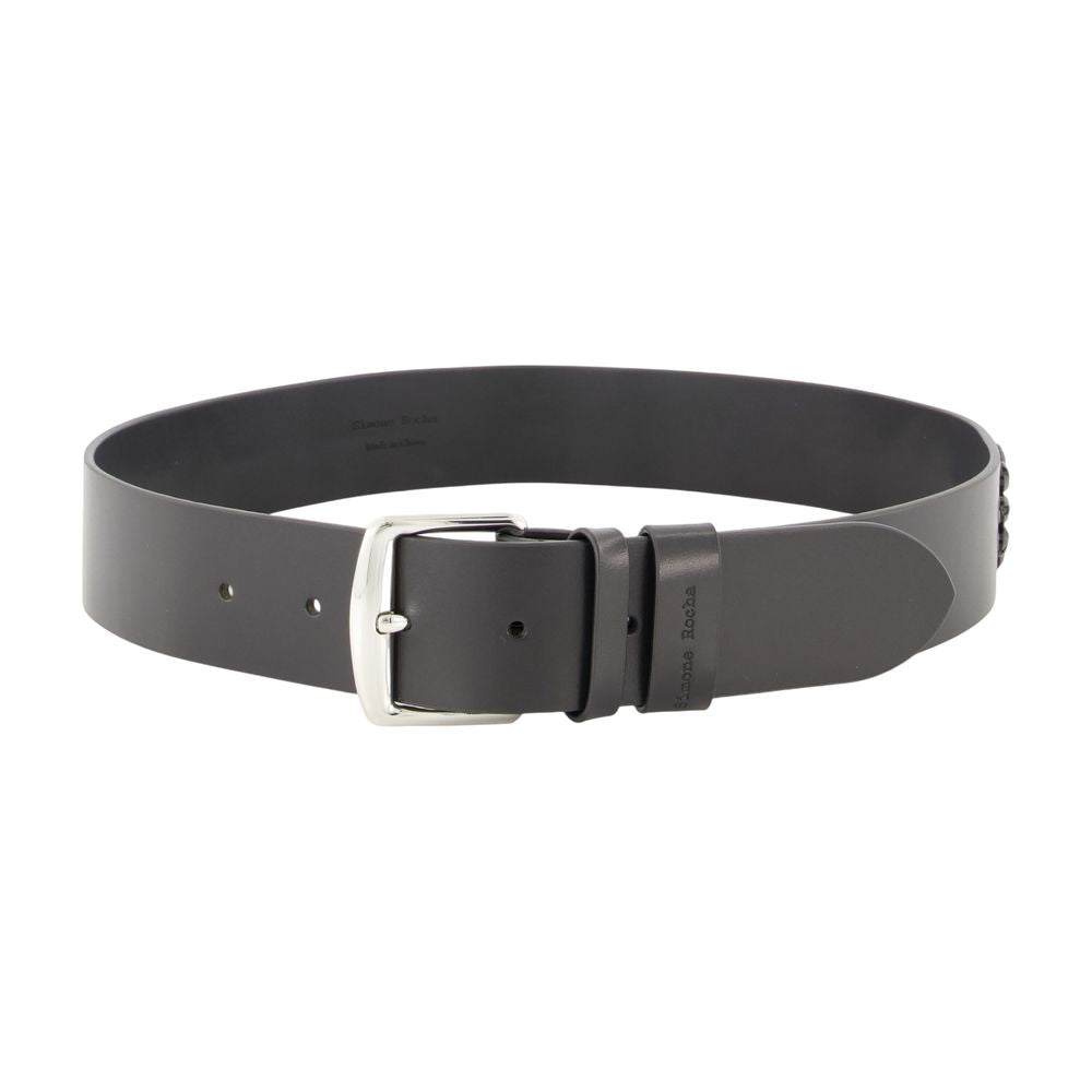 Simone Rocha Embroidered Calfskin Belt — Black