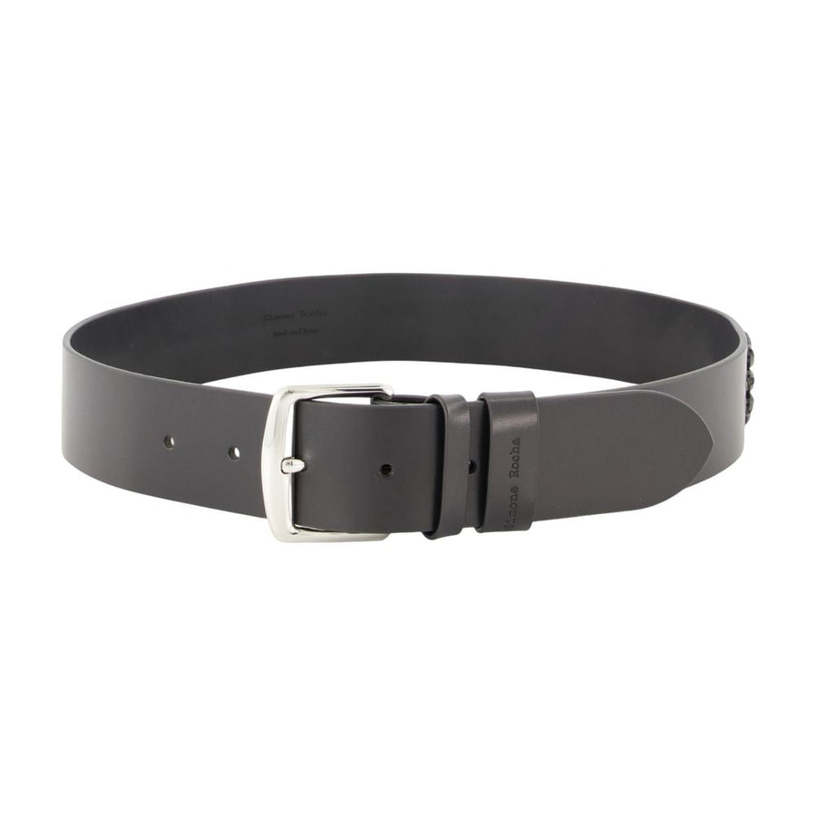 Simone Rocha Embroidered Calfskin Belt — Black