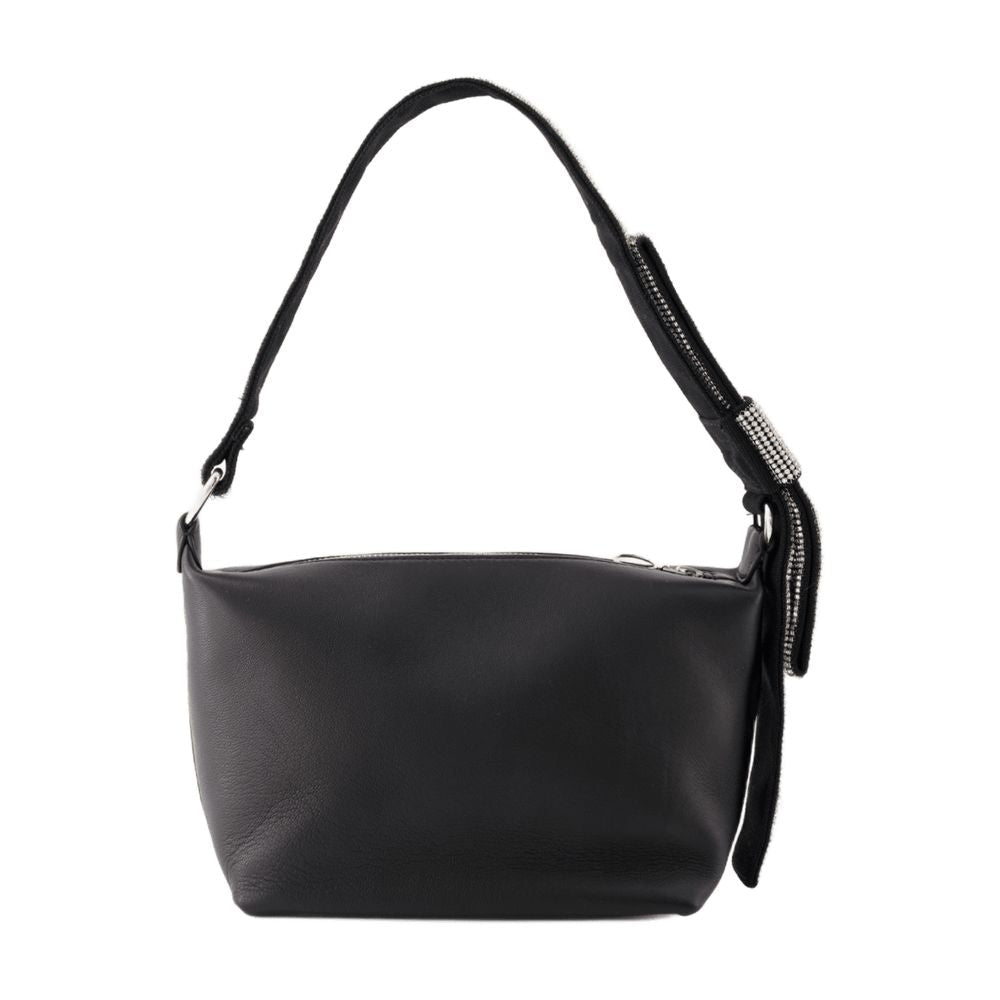 Kara Calfskin Bow Hobo Bag — Black