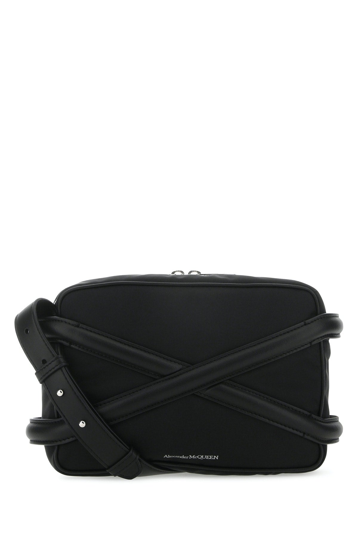Alexander Mcqueen Leather Crossbody Bag — Black