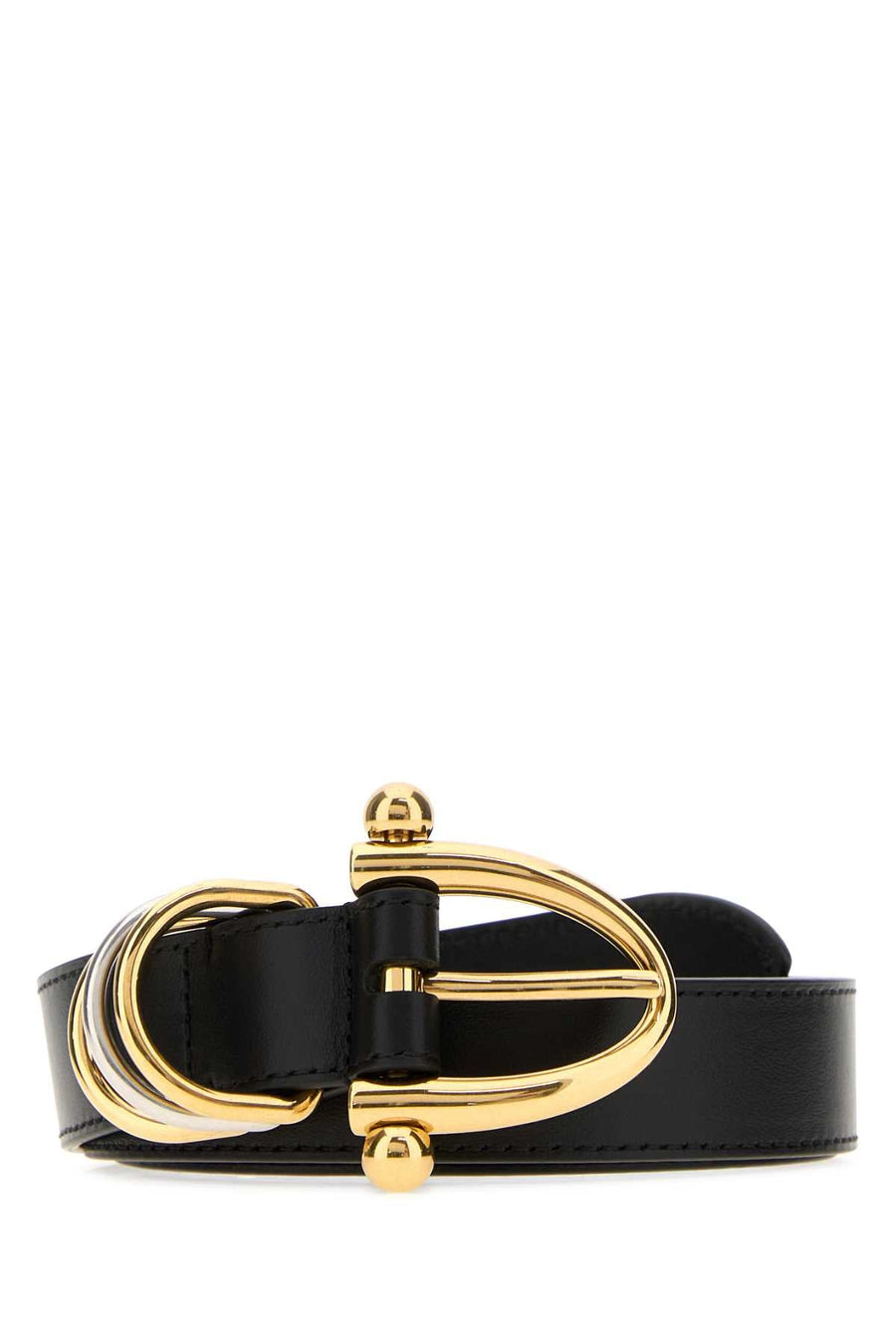 Chloé Logo Buckle Leather Belt — Black