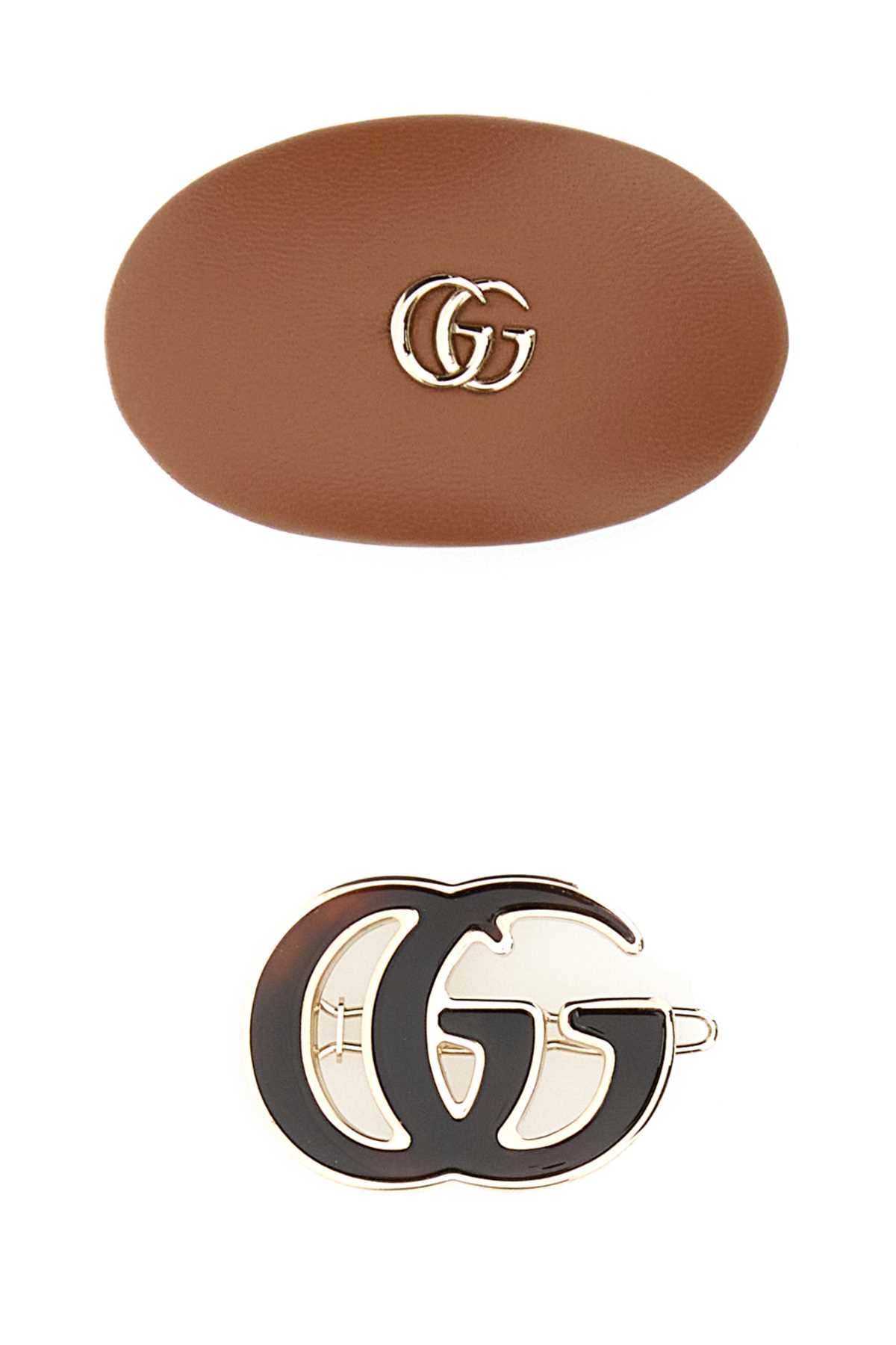 Gucci Hair Clips — Brown Pins Claws &