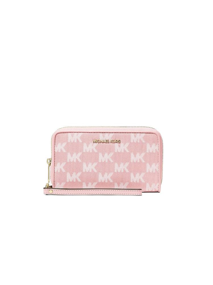 Michael Kors Logo-Print Cotton Wallet — Pink