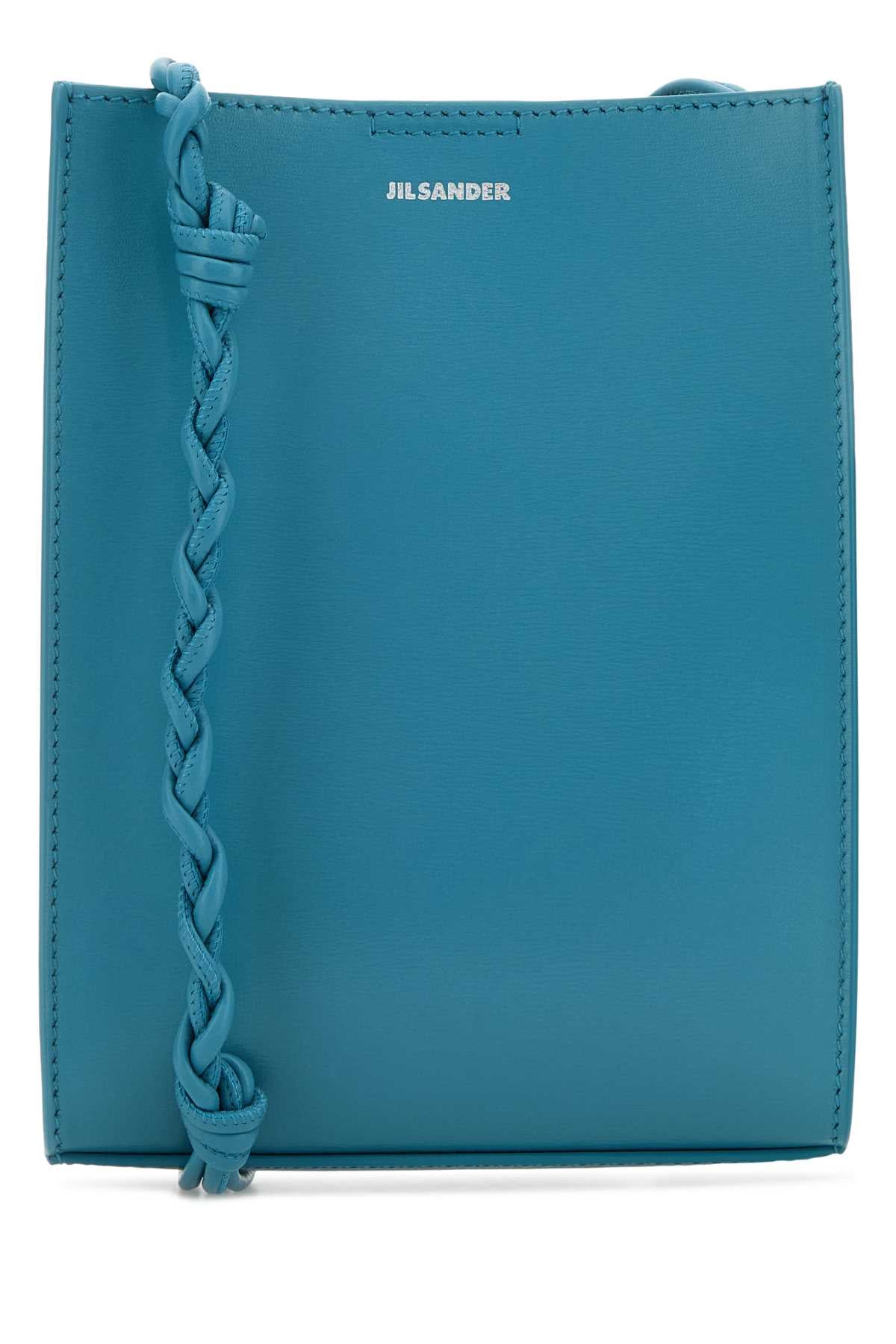Jil Sander Braided-Strap Leather Shoulder Bag — Blue