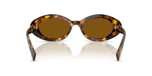 Miu Miu 0mu Tortoiseshell Oval Sunglasses — Brown Acetate