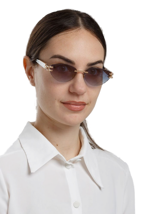 Ana Hickmann Ah3360 Rimless Metal Sunglasses — Gold