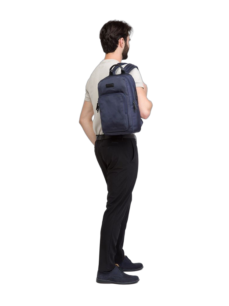 Momo Design Polyamide And Leather Backpack — Navy Polyamide/nylon