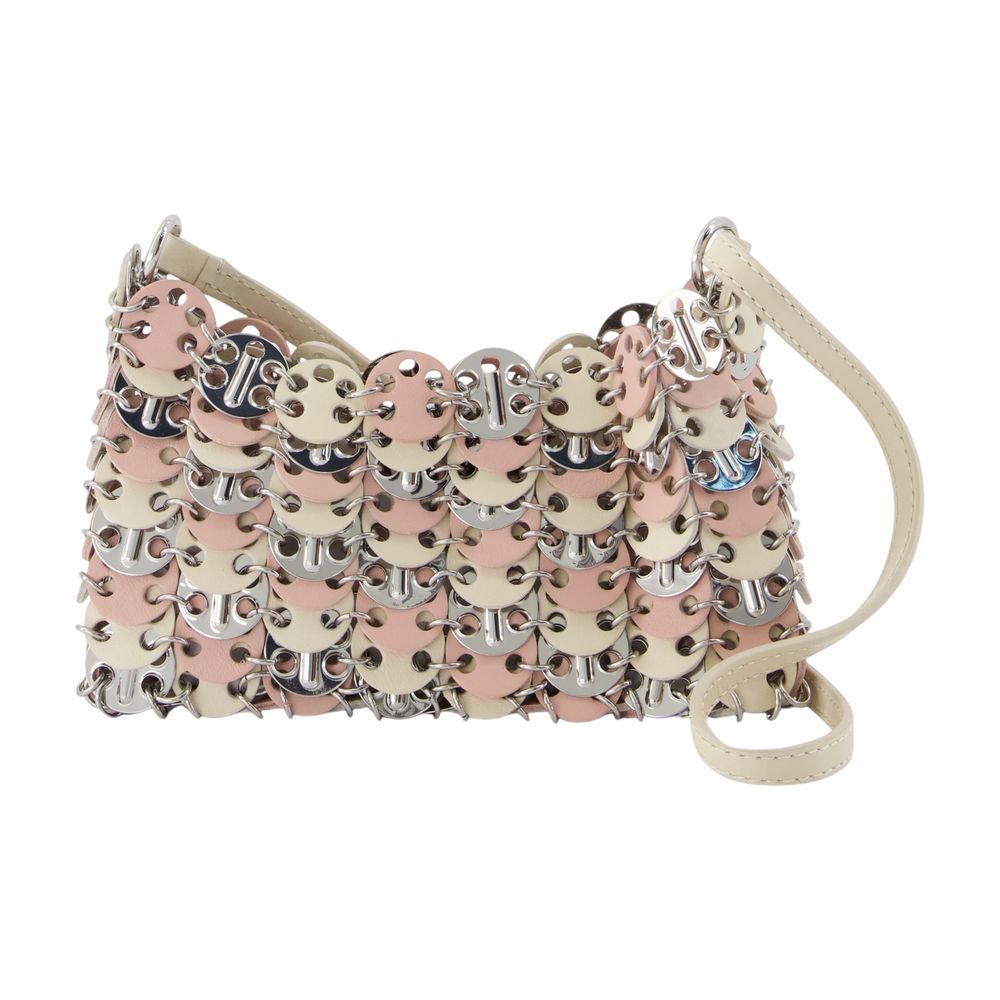 Rabanne Metal-Studded Calfskin Shoulder Bag — Silver