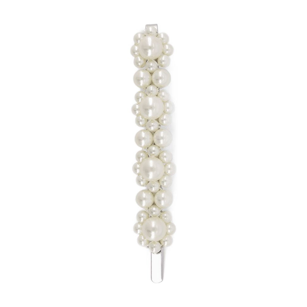 Simone Rocha Pearl-Beaded Flower Hair Clip — White Synthetic_pearls Pins Claws & Clips
