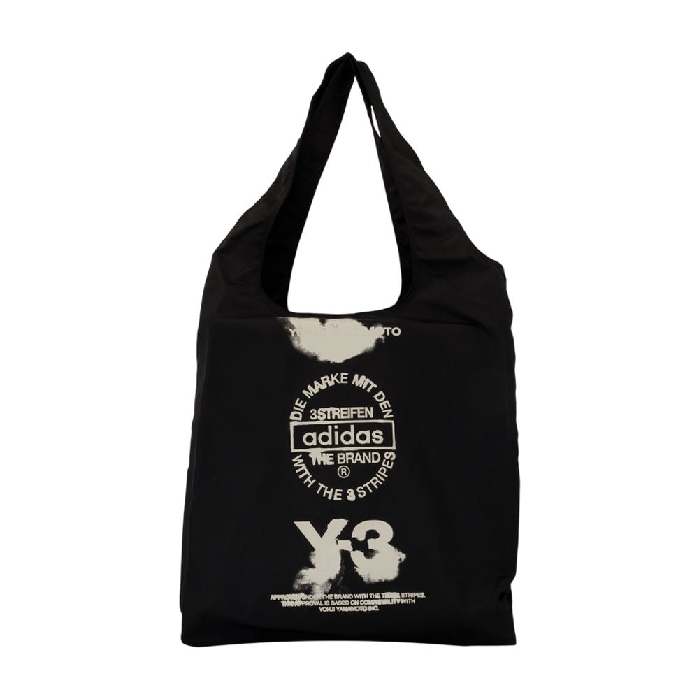 Y-3 Logo-Printed Synthetic Tote Bag — Black