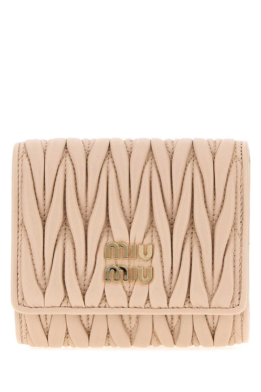 Miu Miu Matelassé Leather Wallet — Pink