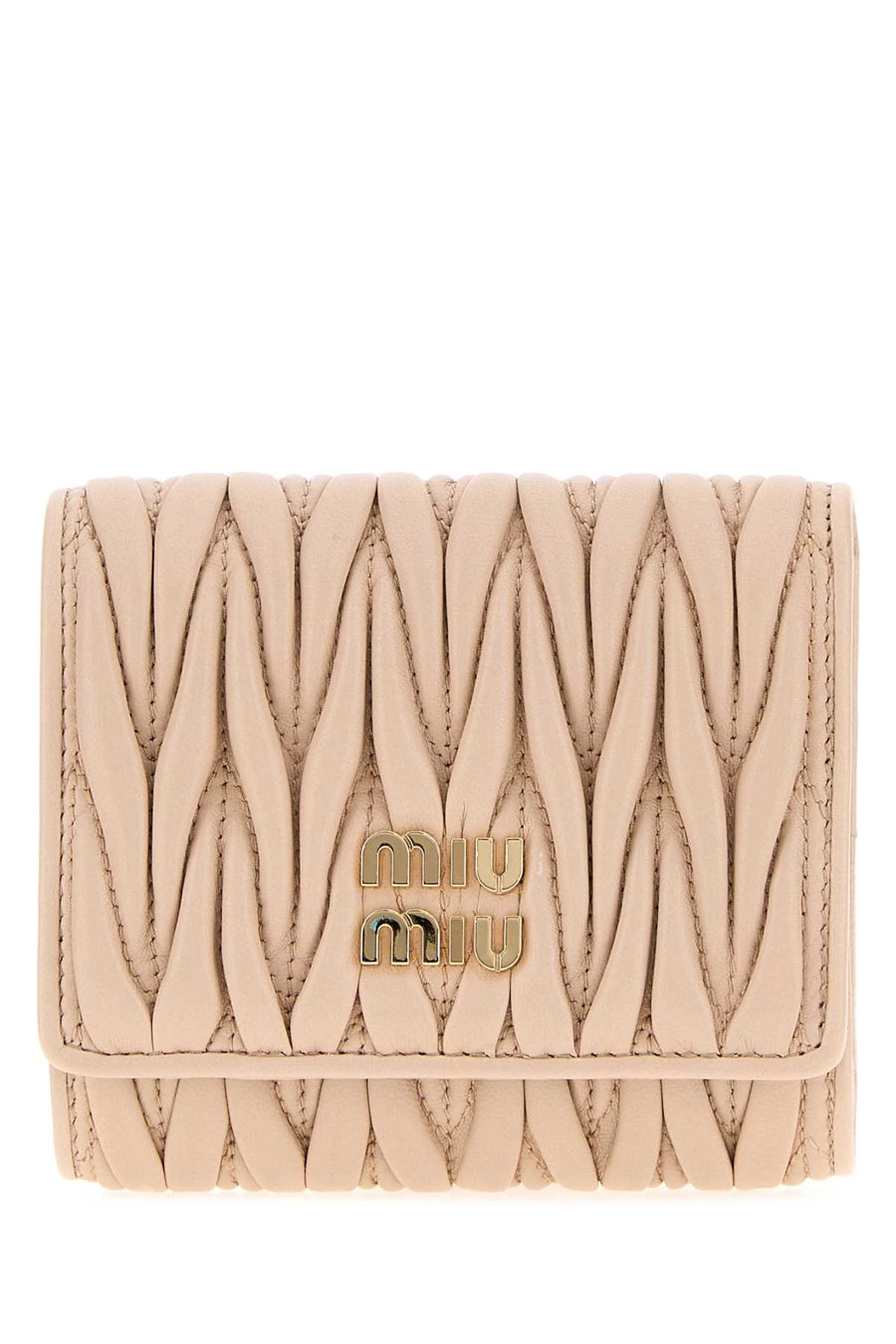 Miu Miu Matelassé Leather Wallet — Pink