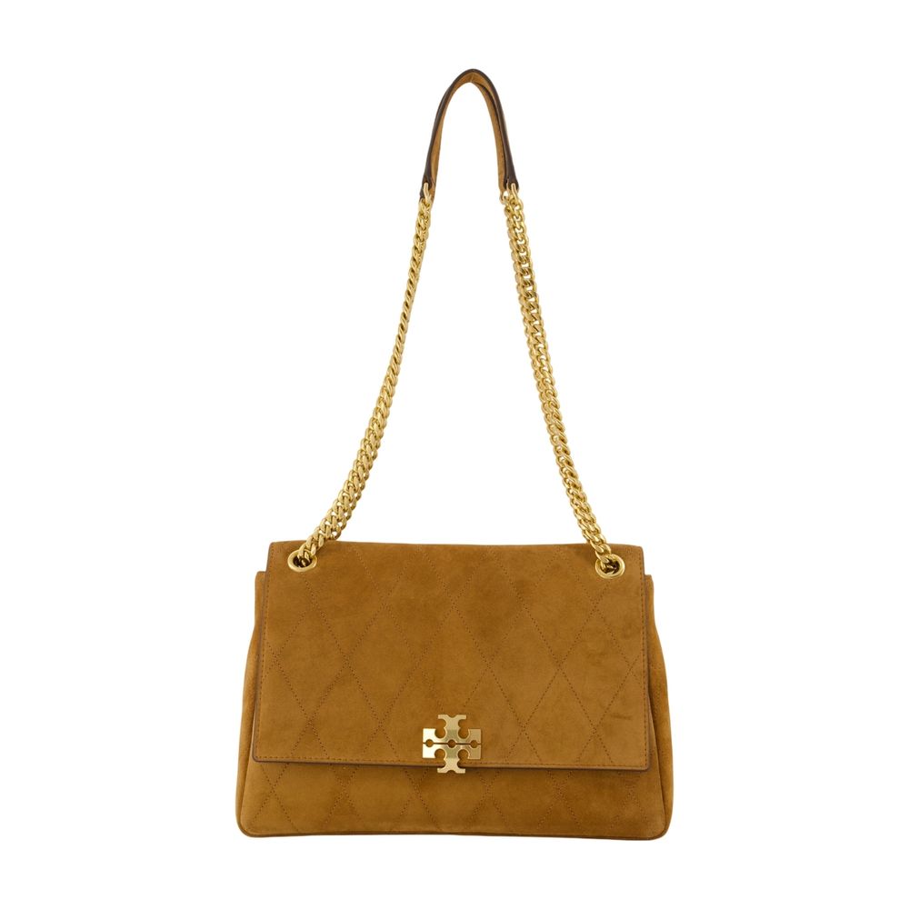 Tory Burch Quilted Calfskin Shoulder Bag — Brown