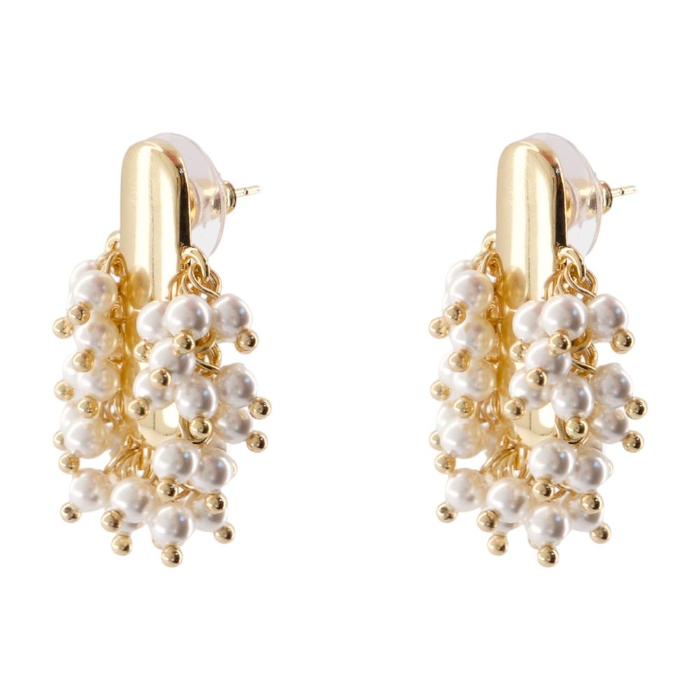 Self-Portrait Pearl Cluster Earrings — Gold Metal